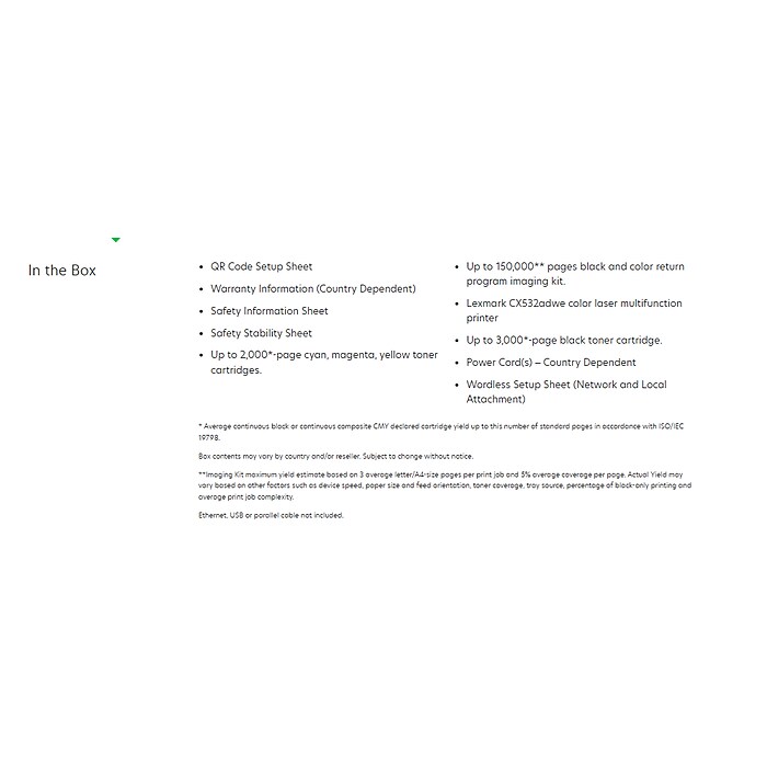 Lexmark CX532adwe Multifunction Color Laser Printer (50M7040