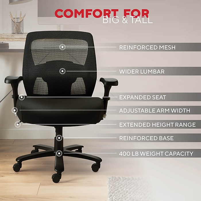 Staples Driscott Ergonomic Fabric Managers Big & Tall Chair, 400