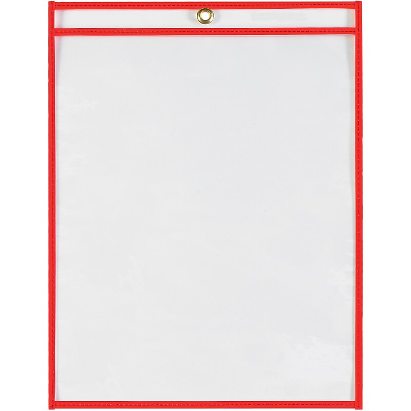 Partners Brand Standard Weight Job Ticket Holder, 9" x 12", Red, 15/Carton (JTH115RD) image 1