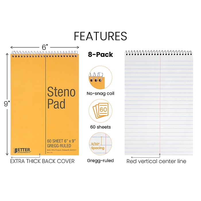 Better Office Products Bloc De Notas De Registro De Actividad, 8.5 X 11 Pulgadas, Bloc De Notas