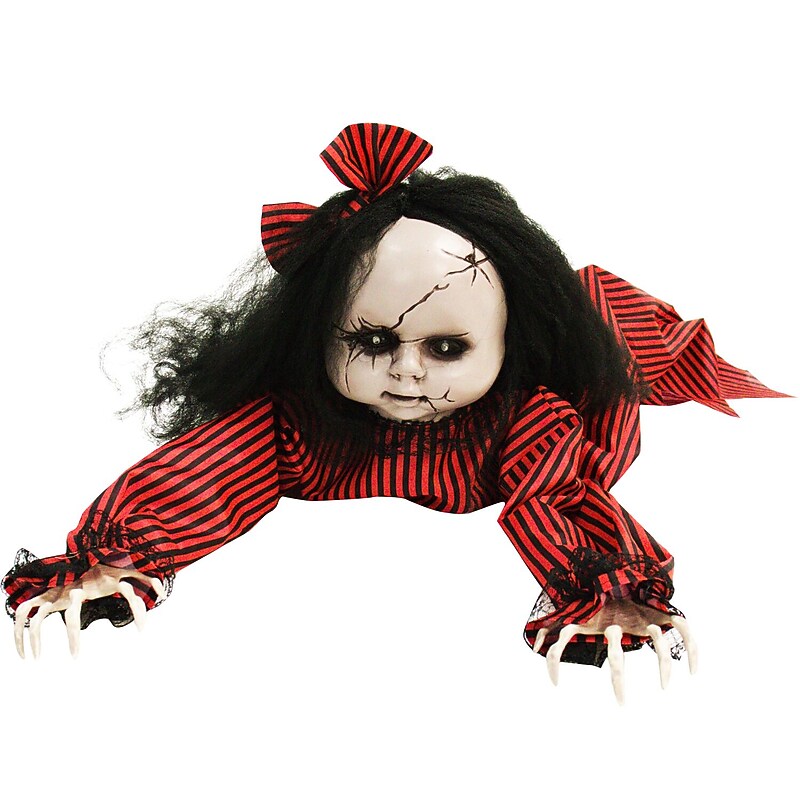 Haunted Hill Farm Animatronic Haunted Crawling Baby Doll (HHGBGIRL-2LSA) image 1