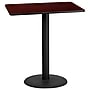 Flash Furniture Laminate Table Top with 24'' Round Bar-Height Table Base, 30'' x 42'', Mahogany (XUMA3042TR24B)~#|#~FBD39CA4-582D-4311-A743350172D5E96B_sc7