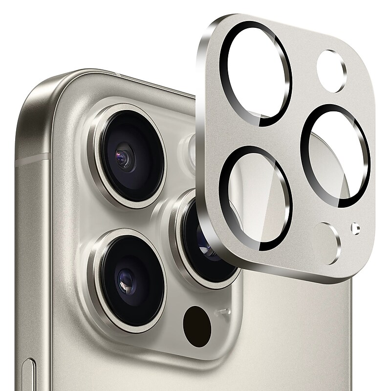 SaharaCase Ultra-Strong Camera Lens Protector for Apple iPhone 16 Pro and 16 Pro Max, Natural Titanium, 2/Pack (ZD00163) image 1