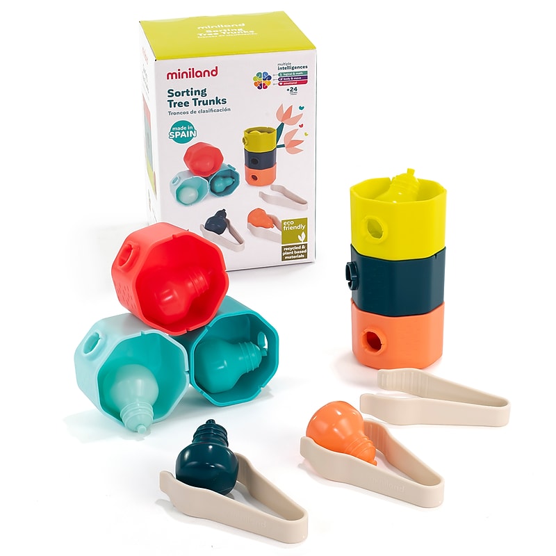 MINILAND Feel to Learn: Sorting Tree Trunks, Multicolored, 15 Pieces/Set (MLE97350) image 1