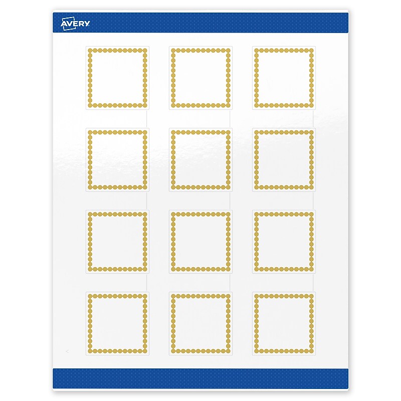Avery Laser/Inkjet Square Multipurpose Labels, 2" x 2", White, 120/Pack (S00-DJA) image 1