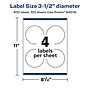 Avery Laser/Inkjet  Round Multipurpose Labels, 3.5" Dia., White, 400 Labels/Box (94514)~#|#~FBD86E80-B897-4BDD-A9D3380FFE24EDED_sc7