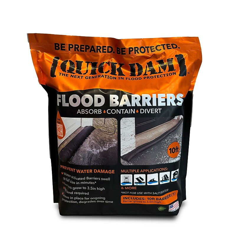 Quick Dam Water Flood Barrier, 3.5" x 10' (QD610-1) image 1