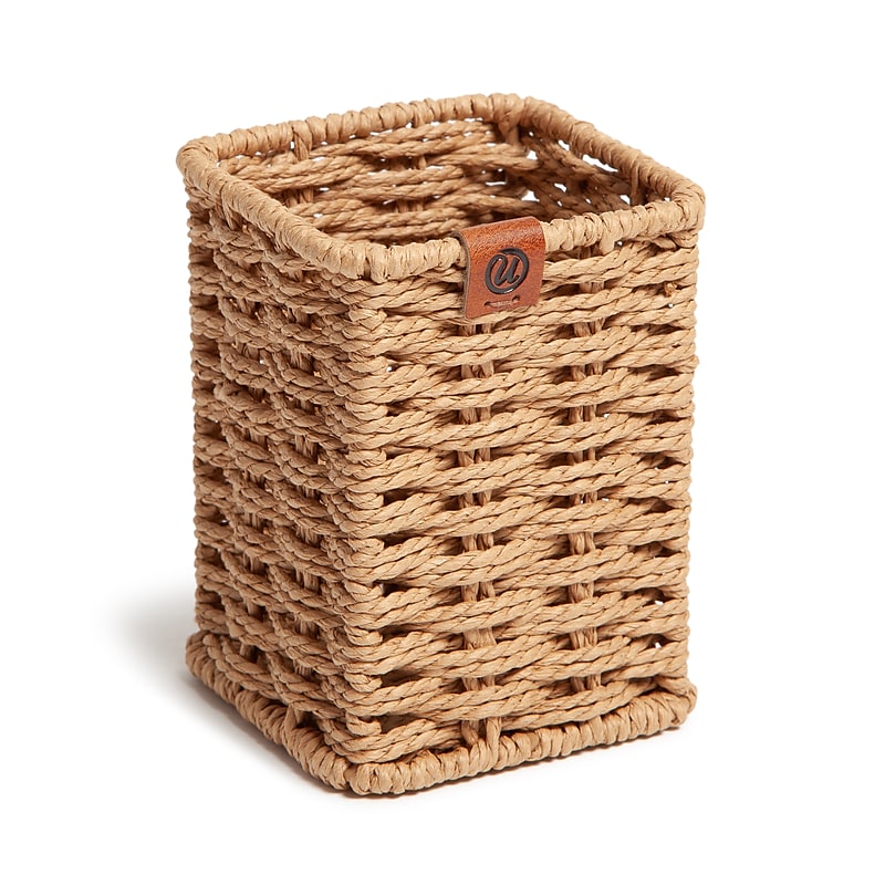 U Brands Woven Paper Rope/Metal Pencil Cup, Brown (6087U01-16) image 1