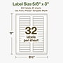 Avery Hemp Rectangle Laser/Inkjet Multipurpose Labels, 5/8" x 3", Off-White (640/Pack)~#|#~FBE1352F-09FA-4CDD-BC5577A7B62DE05B_sc7