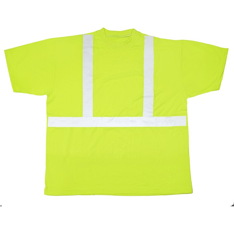 Mutual Industries High Visibility Short Sleeve T-Shirt, ANSI Class R2, Lime, X-Large (16355-0-4) image 1
