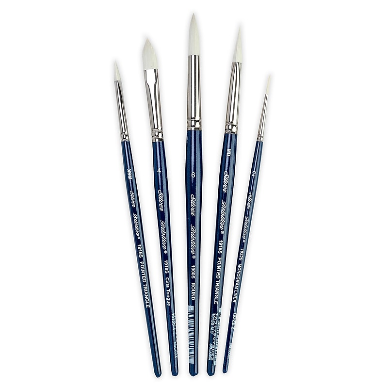 Silver Brush Bristlon Triangle Cats Tongue Brushes, 5/Pack (SLVBR1956) image 1