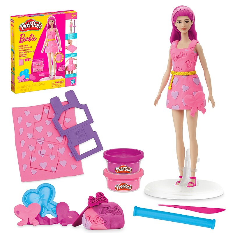 Play-Doh Barbie Hearts and Hair Doll Set (G1357) image 1