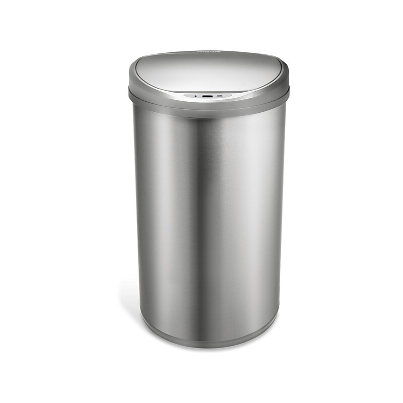 Nine Stars Stainless Steel Sensor Trash Can, 13.2-Gallon, Silver (DZT-50-29SL) image 1