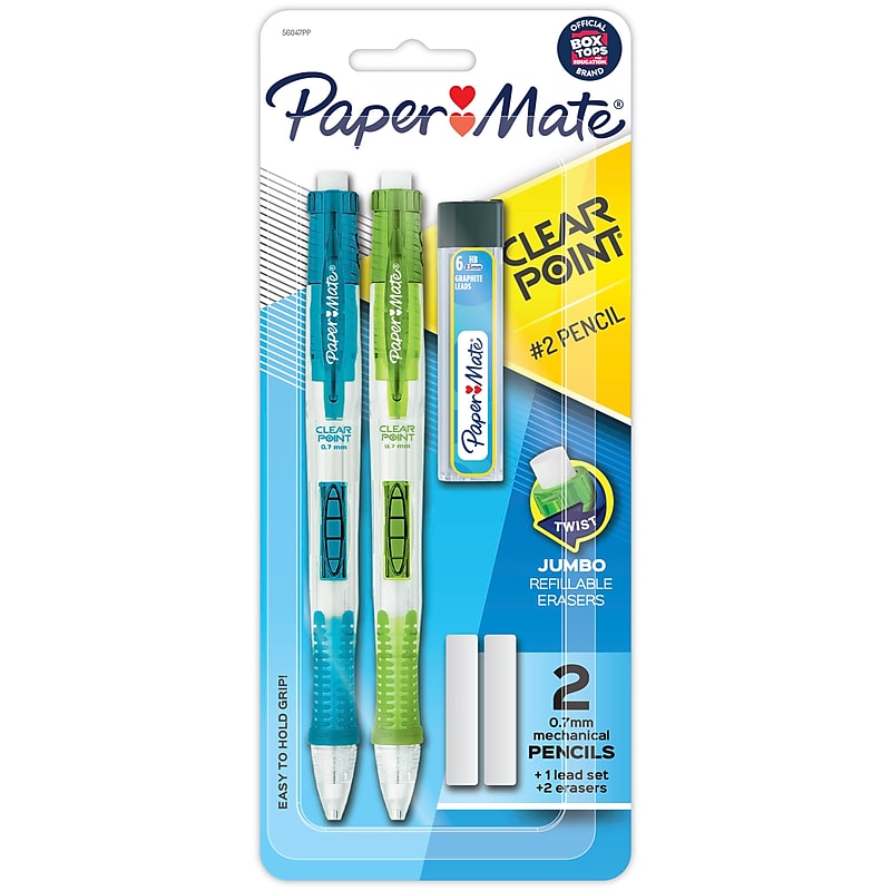 Paper Mate Clearpoint Mechanical Pencil, 0.7mm, #2 Medium Lead, 2/Pack (56047) image 1