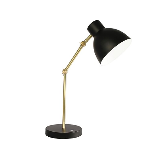 OttLite Adapt LED Desk Lamp, 22", Black/Brushed Brass (CS01B19SHPR