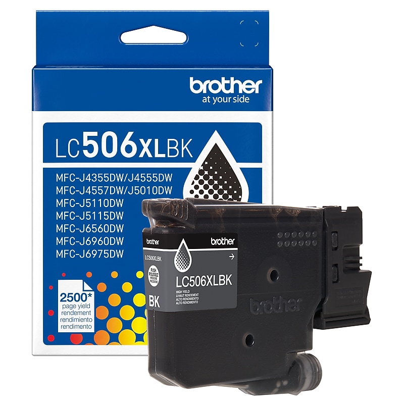 Brother LC506XL Black High Yield Ink Cartridge, Prints Up to 2,500 Pages (LC506XLBKS) image 1