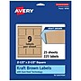 Avery Square Labels, 2.5" x 2.5", Kraft Brown, 225 Labels/Pack (94104)~#|#~FC091403-ACE1-4EF3-8872C95083B9C16D_sc7