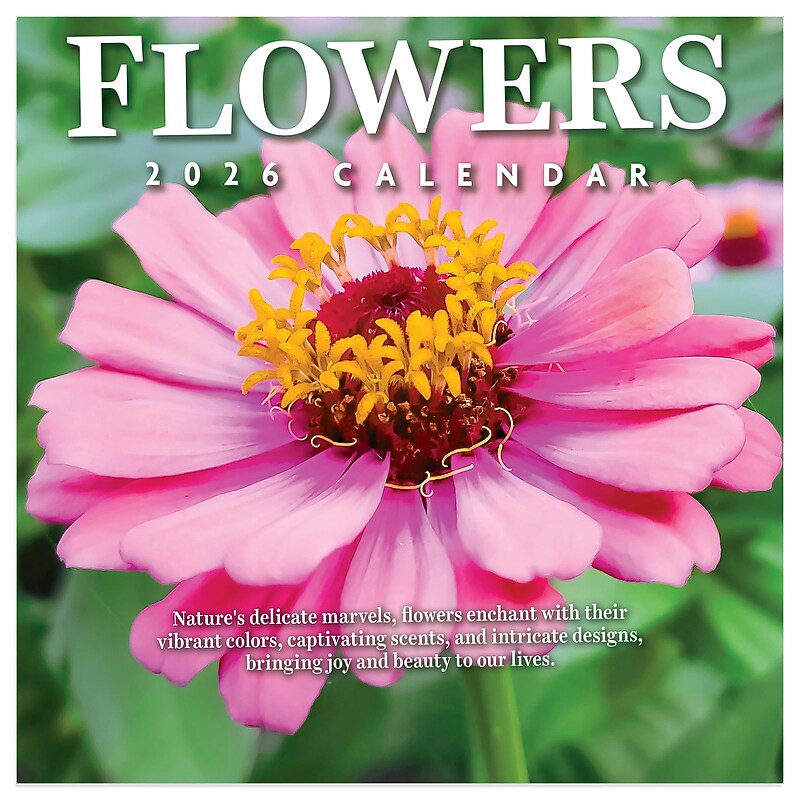 2026 TF Publishing 12" x 17" TF Publishing 7" x 7" Flowers Mini Calendar 26-2014 image 1