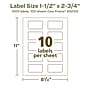 Avery EcoFriendly Laser/Inkjet Rectangle Multipurpose Labels, 1-1/2" x 2-3/4", White, 1000/Box (94230)~#|#~FC0C356D-A784-4471-A5B0FA9528793374_sc7