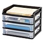 Iris Medium 3-Drawer Desktop Storage, Plastic, Black/Clear (150181)~#|#~FC0D3C2E-C132-40C9-97F8EBDD3D5B2D9B_sc7