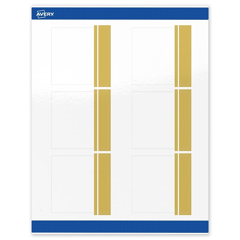 Avery Laser/Inkjet Square Multipurpose Labels, 3" x 3", White, 60/Pack (S00-DKG) image 1