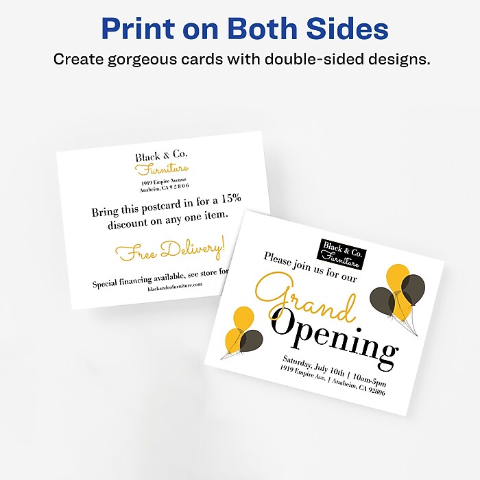 Avery Matte Business Postcards, White, 200/Box (5689) | Staples