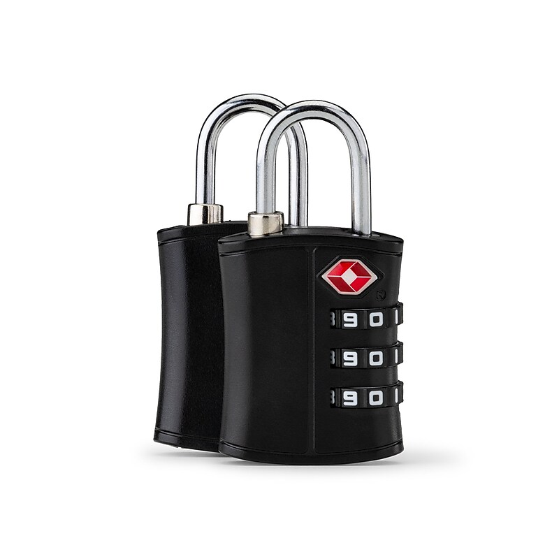 Bugatti Bondstreet 3-Digit Combination Lock, Black, 2/Set (TAC5413BS-BLK) image 1