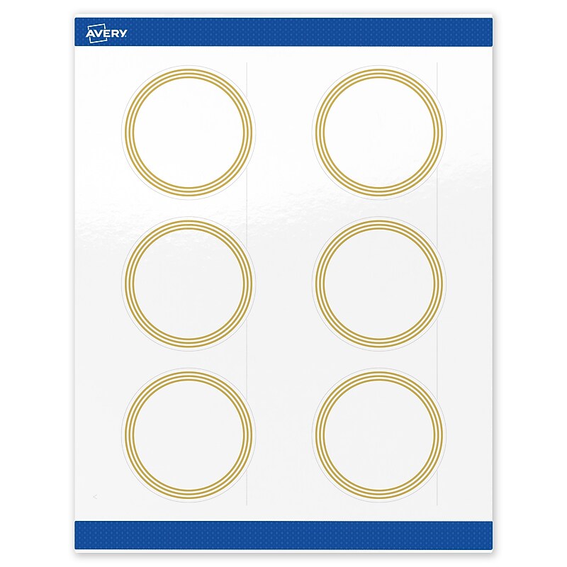 Avery Laser/Inkjet Circle Multipurpose Labels, 3" Dia., White, 60/Pack (S00-DHH) image 1