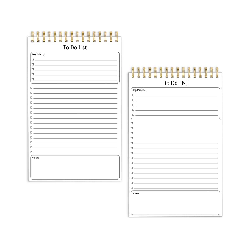 Better Office To-Do List Notepad, 5.5" x 8.5", Ruled, White, 50 Sheets/Pad, 2 Pads/Pack (25824-2PK) image 1