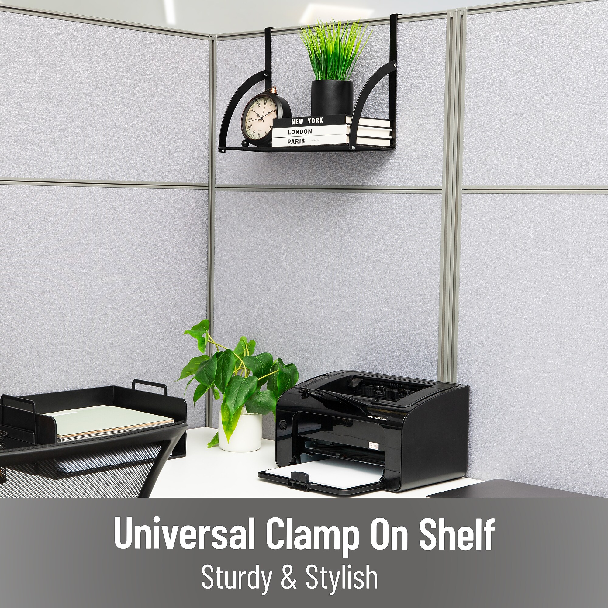 Mind Reader Metal Hanging Cubicle Shelf Organizer, 11.25″ x 6.25″ x 15.75″, Black (CUSHELF-BLK) Sansujyuku sansujyuku.com