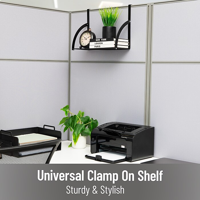 Mind Reader Metal Hanging Cubicle Shelf Organizer, 11.25