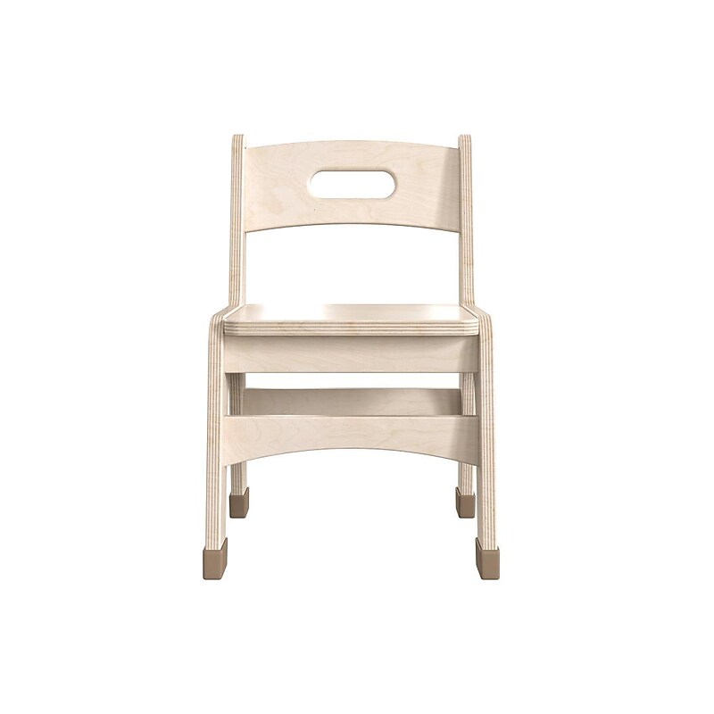 Flash Furniture Bright Beginnings Wooden Classroom Chair, Brown, 2 Pieces/Set (MK-KE24435-GG) image 1