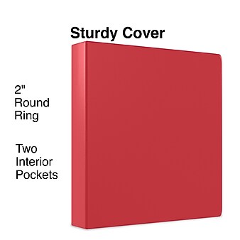 Staples Economy 2" 3-Ring Non-View Binder, Red (ST26584-CC)