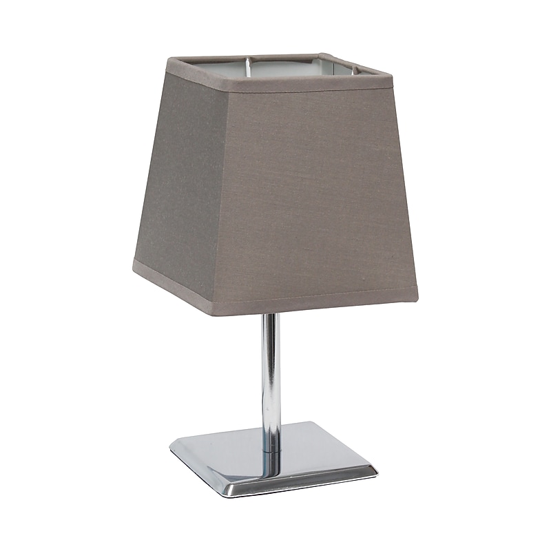 Creekwood Home Square Chrome 9.65" LED Table Lamp, Grey (CWT-1013-GY) image 1