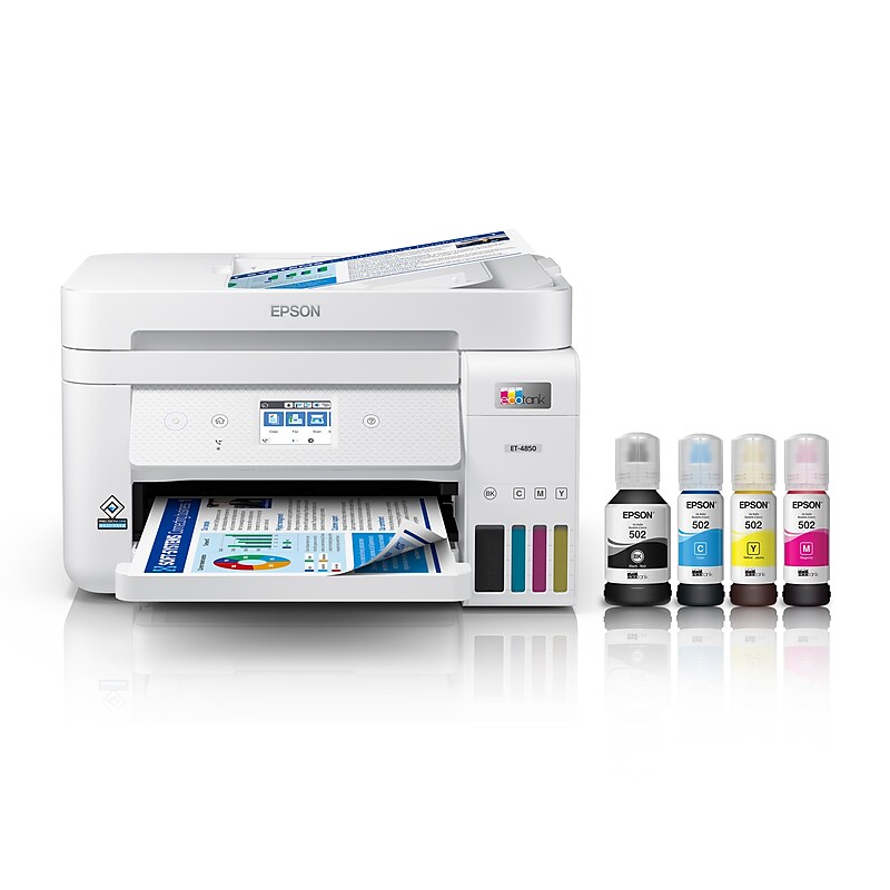 Epson EcoTank ET-4850 Refurbished Wireless, All-in-One Supertank Printer image 1