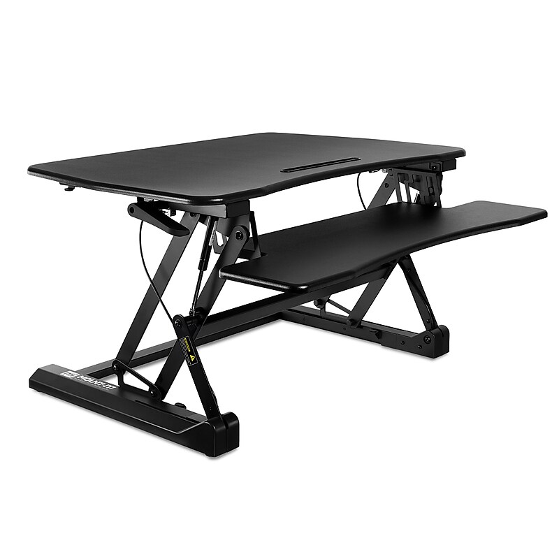 Mount-It! 35.5"W Rectangular Adjustable Metal Standing Desk Converter, Black (MI-7955) image 1