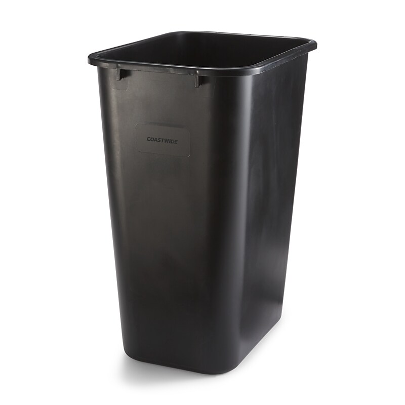 Coastwide Professional™ Indoor Trash Can Without Lid, Black Soft Molded Plastic, 10.25 Gallon (CW56433) image 1
