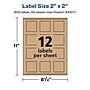 Avery Square Labels, 2" x 2", Kraft Brown, 600 Labels/Box (94107)~#|#~FC56C01C-A14A-4073-86D3ACA4FB799C4F_sc7