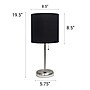 Creekwood Home Oslo Duo 19.5" LED Table Lamp with USB Port, Brushed Steel/Black Shade, 2/Set (CWT-2012-BK-2PK)~#|#~FC5A5CE7-AC7A-4BED-B4E1F1001886CD81_sc7