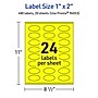 Avery Laser/Inkjet Oval Multipurpose Labels, 1" x 2", Neon Yellow, 480/Pack (94053)~#|#~FC611BB6-FAEE-4569-BF988CB1FA1C4A57_sc7