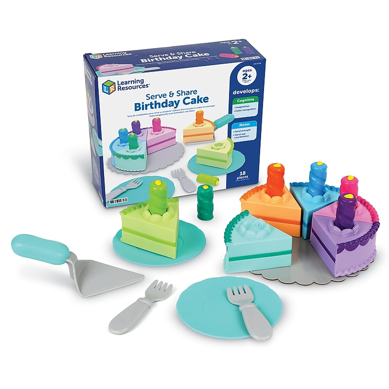 Learning Resources New Sprouts Serve & Share Birthday Cake, Assorted Colors (LER9758) image 1