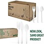 Perk™ Eco Compostable PLA Assorted Cutlery, Medium-Weight, White, 360/Pack (PK56205)~#|#~FC68E2A4-4701-4C7B-BAA868728FAC351B_sc7