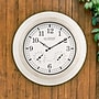 La Crosse Technology 21" Indoor/Outdoor Atomic Analog White-Washed Hammered Metal Wall Clock~#|#~FC6CD631-729F-4F1F-915A1FF16017518E_sc7