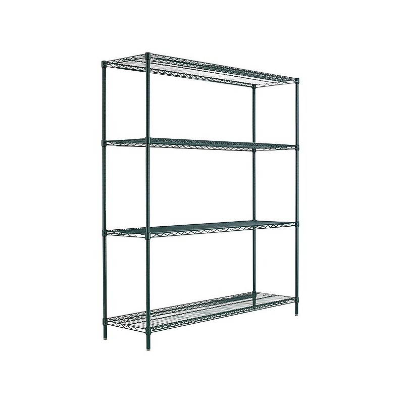Alera BA Plus 4-Shelf Wire Shelving Kit, 72" x 24" x 72", Black Anthracite Plus (ALESW207224BA) image 1