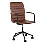 Martha Stewart Taytum Faux Leather Swivel Office Chair, Saddle Brown/Oil Rubbed Bronze (CH142370BRBK)~#|#~FC7D7CD6-88AC-472F-8D7406A49E3335C2_sc7