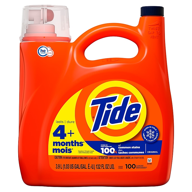 Tide HE Liquid Laundry Detergent, Original Scent, 100 Loads, 132 fl. oz. (12101) image 1