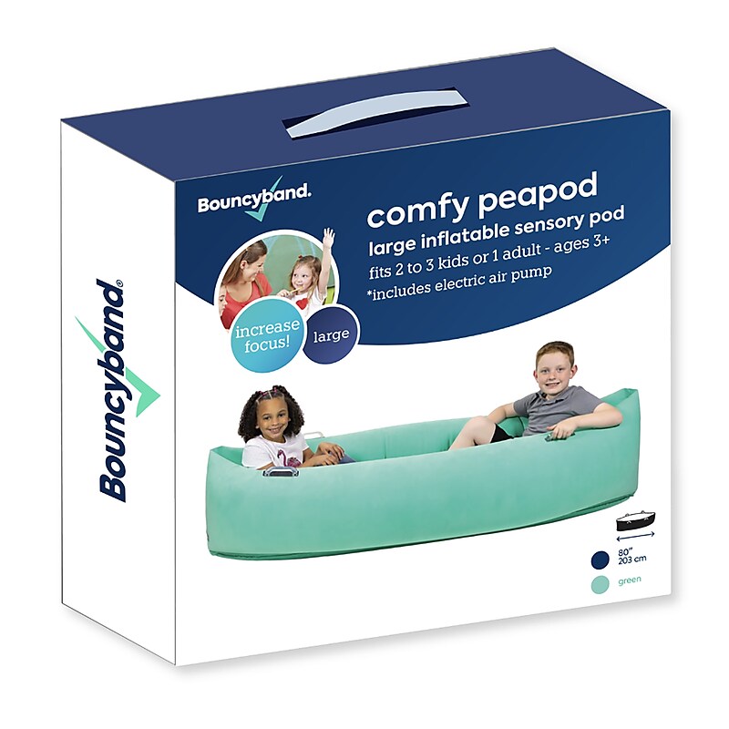 Bouncyband Comfy Peapod, Inflatable Sensory Pod , 80", Green (BBAPD80GR) image 1