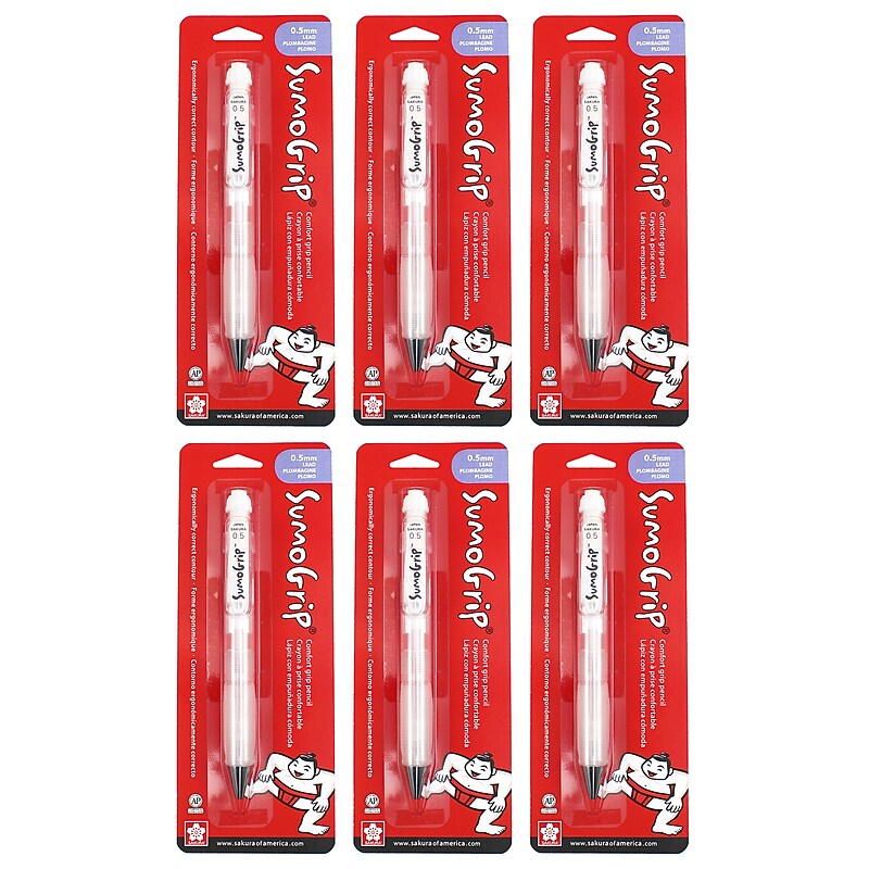 Sakura SumoGrip Pen Comfort, Liquid Ink, White Ink, 6/Bundle (SAK50287-6) image 1