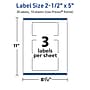 Avery TrueBlock Laser/Inkjet Rectangle Multipurpose Labels, 2.5" x 5", White, 30/Pack (94246)~#|#~FC95810A-204A-4BCB-AB14ADEAB36195AD_sc7
