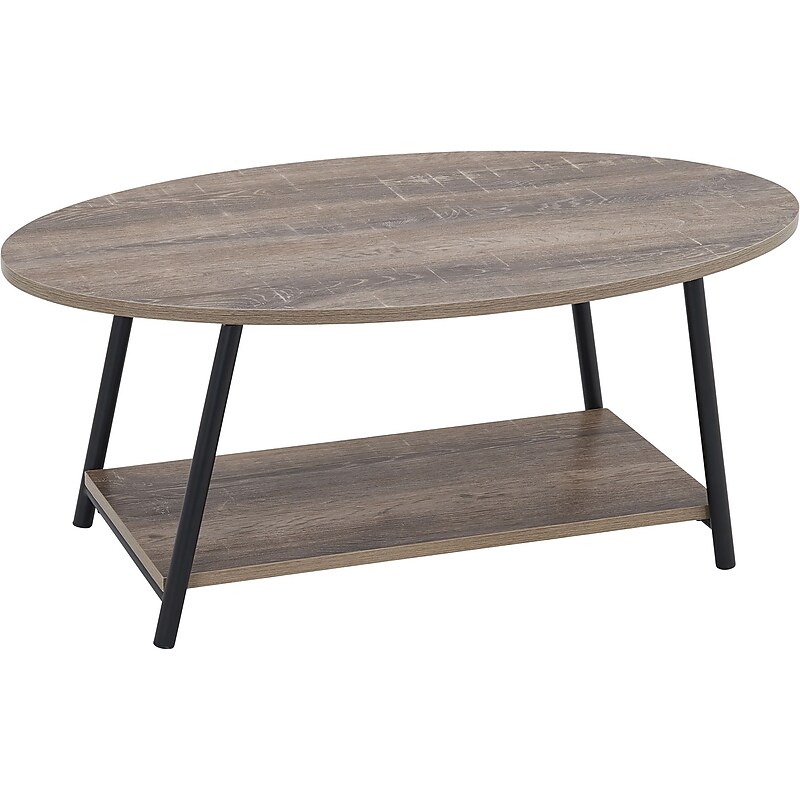 Household Essentials Jamestown 39.38"W x 23.5"D Laminate Coffee Table, Ashwood/Black (8081-1) image 1